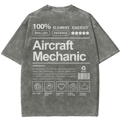 Aircraft Mechanic Unisex Fit Washed T-Shirt-moweekender