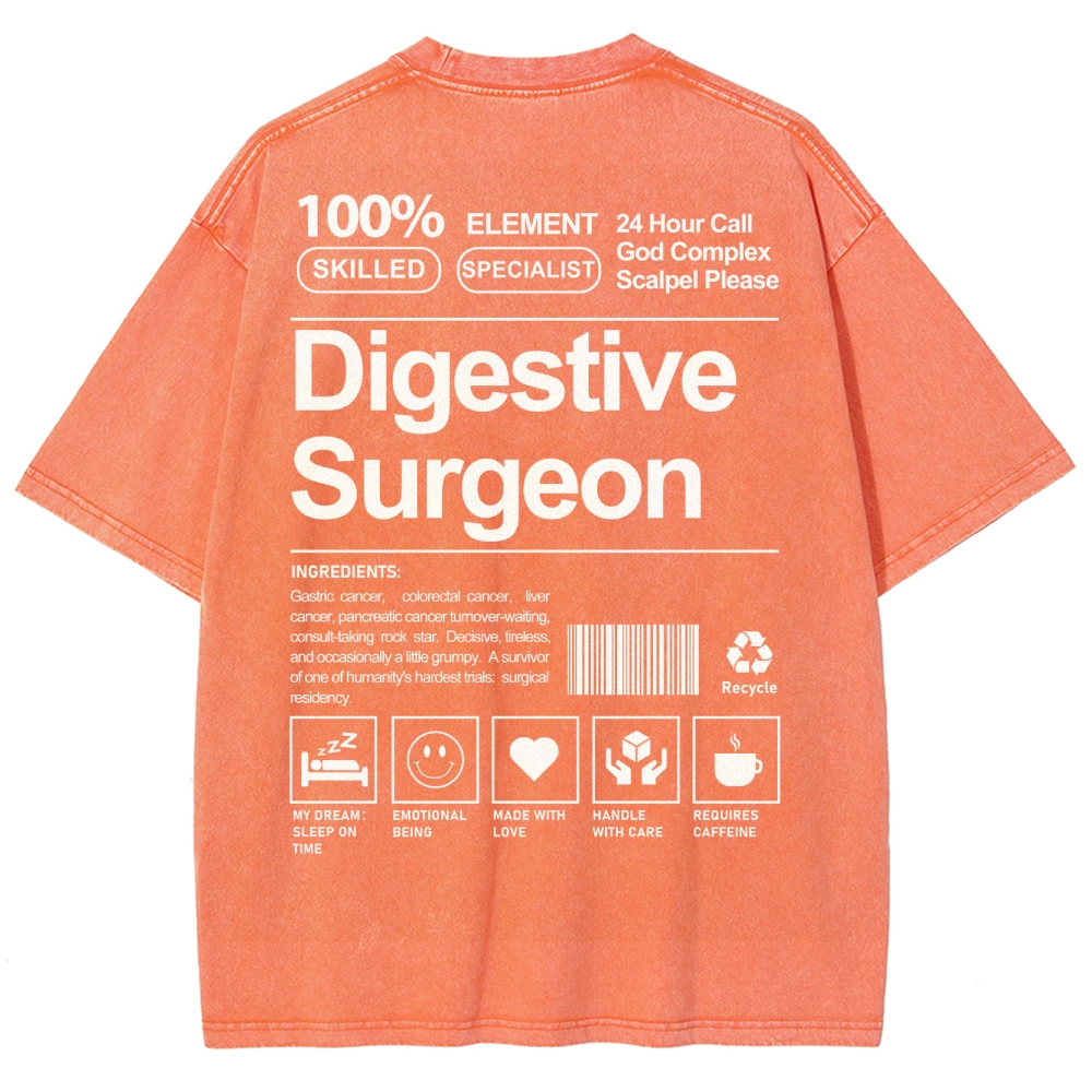 Digestive Surgeon Unisex Fit Washed T-Shirt-moweekender