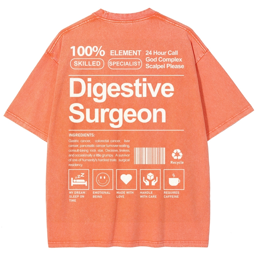 Digestive Surgeon Unisex Fit Washed T-Shirt-moweekender