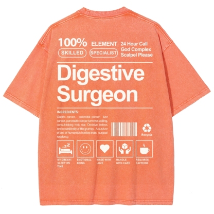 Digestive Surgeon Unisex Fit Washed T-Shirt-moweekender