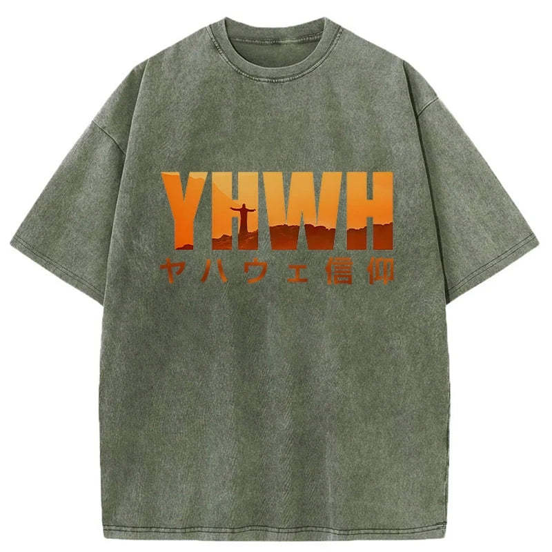 YHWH With Faith Washed Vintage T-Shirt-moweekender