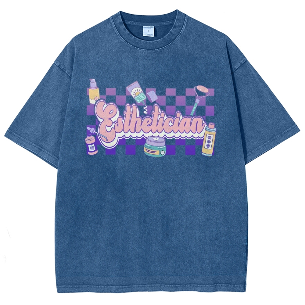 Esthetician Unisex Fit Washed T-Shirt-moweekender