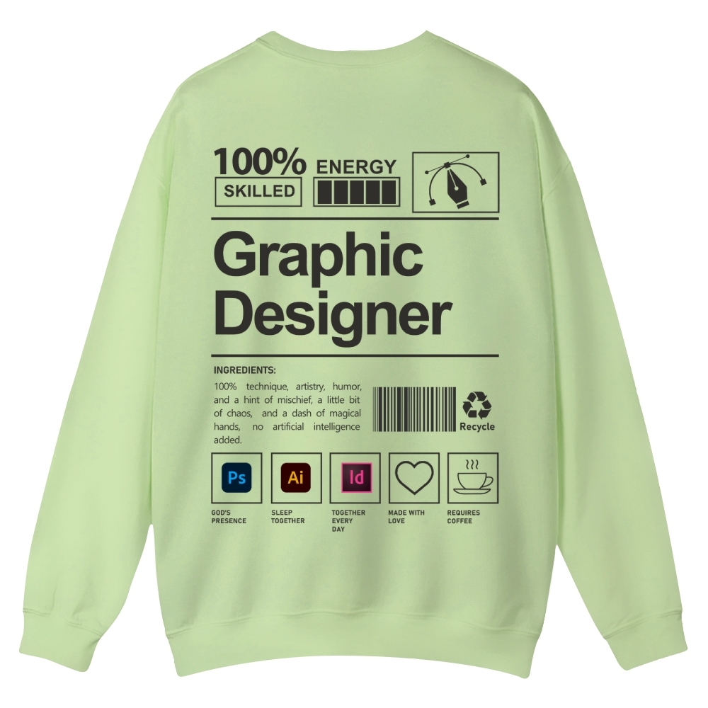 Graphic Designer Printed Crew Neck Sweatshirt-moweekender