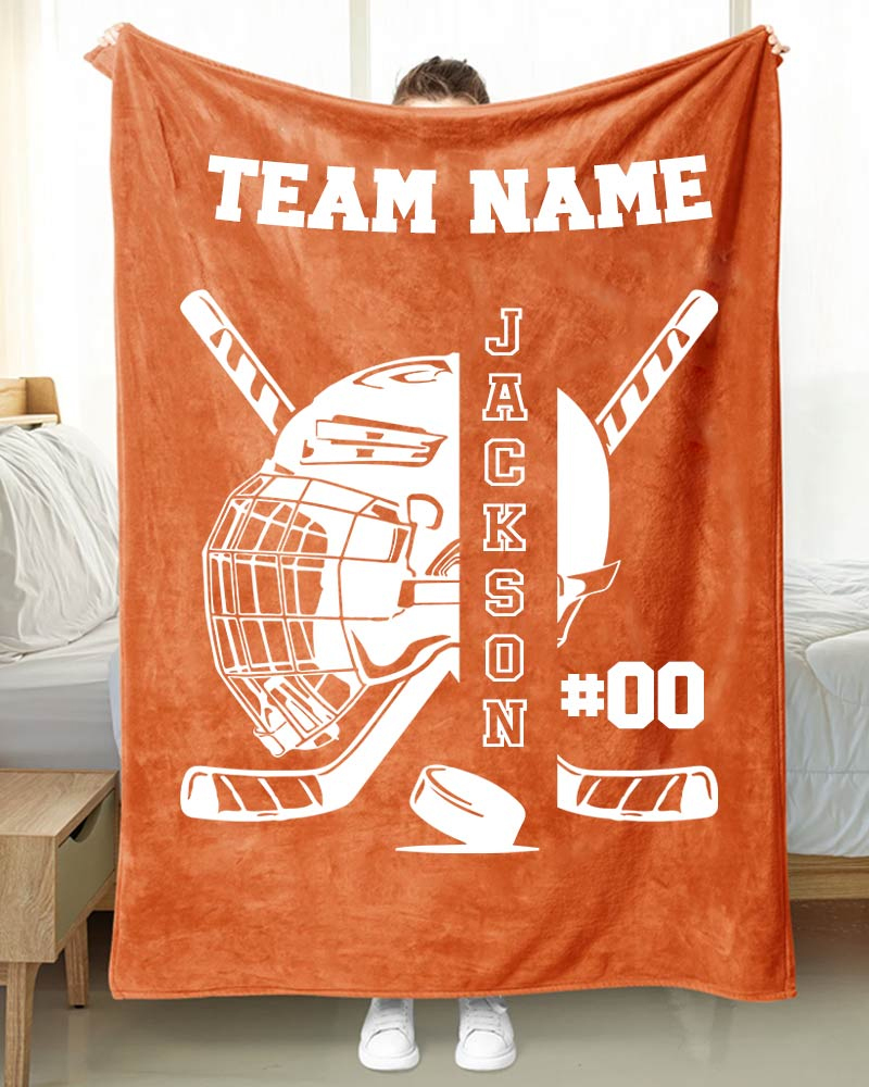 Hockey Player Printed Sport Blanket-moweekender