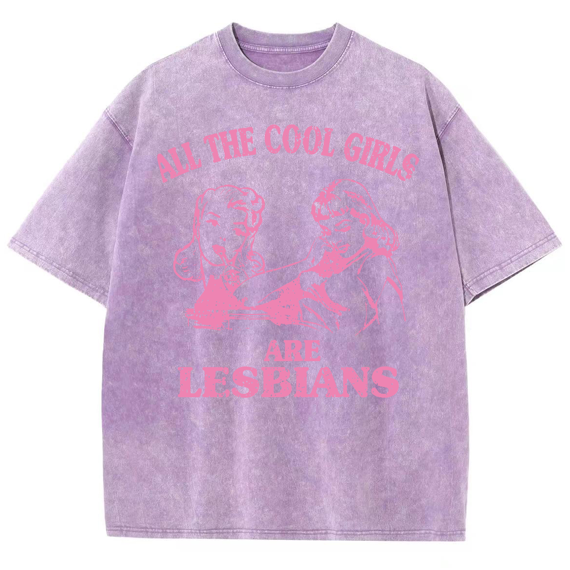 We Are Lesbians Washed Oversized T-Shirt-moweekender