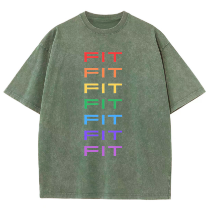 Rainbow Fit Washed Oversized T-Shirt-moweekender