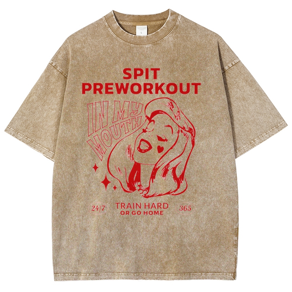 Spit Preworkout Vintage Snowflake Washed T-Shirt-moweekender