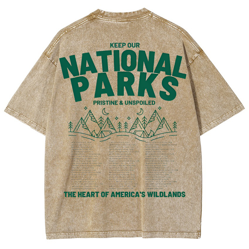 National Parks Vintage Snowflake Washed T-Shirt-moweekender