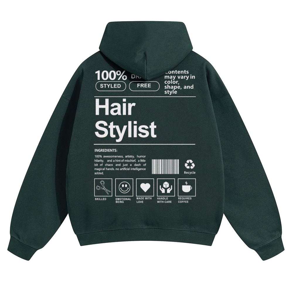 Hair Stylist Pattern Unisex Casual Anime Print Hoodie-moweekender