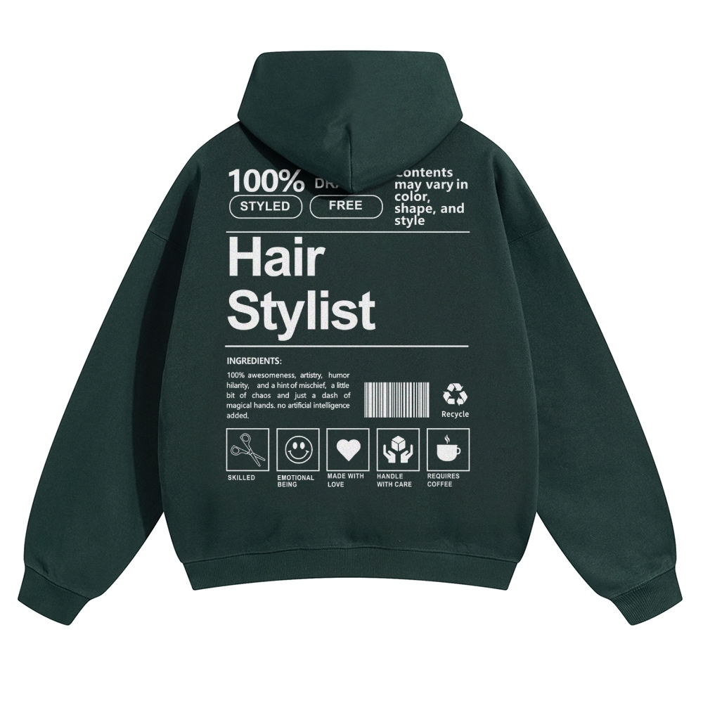 Hair Stylist Pattern Unisex Casual Anime Print Hoodie-moweekender