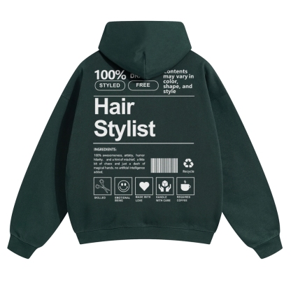 Hair Stylist Pattern Unisex Casual Anime Print Hoodie-moweekender