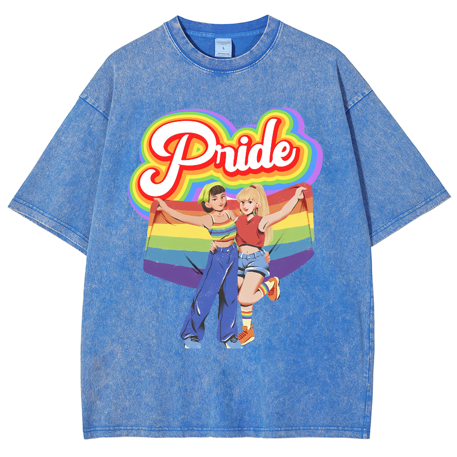 Pride Unisex Fit Washed Oversized T-Shirt-moweekender