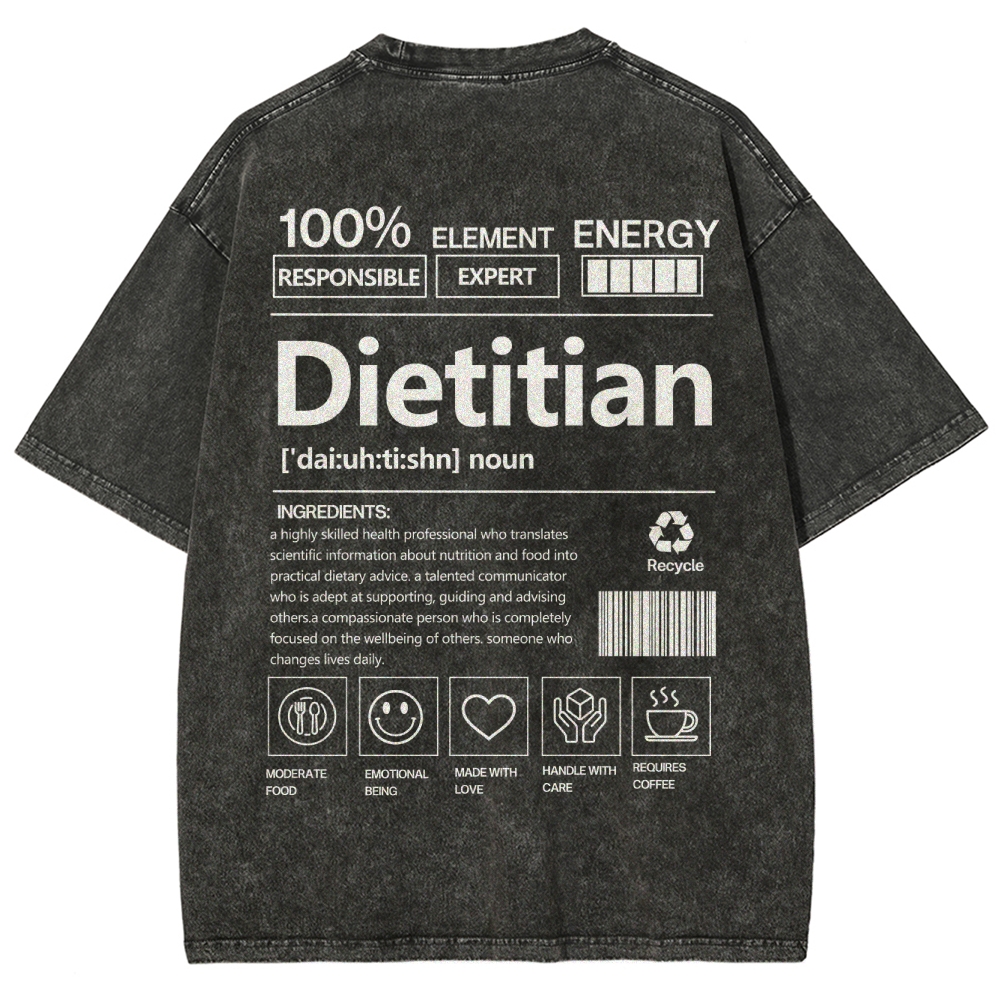 Dietitian Unisex Fit Washed T-Shirt-moweekender