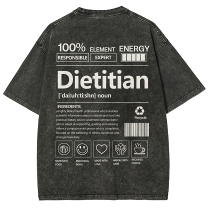 Dietitian Unisex Fit Washed T-Shirt-moweekender