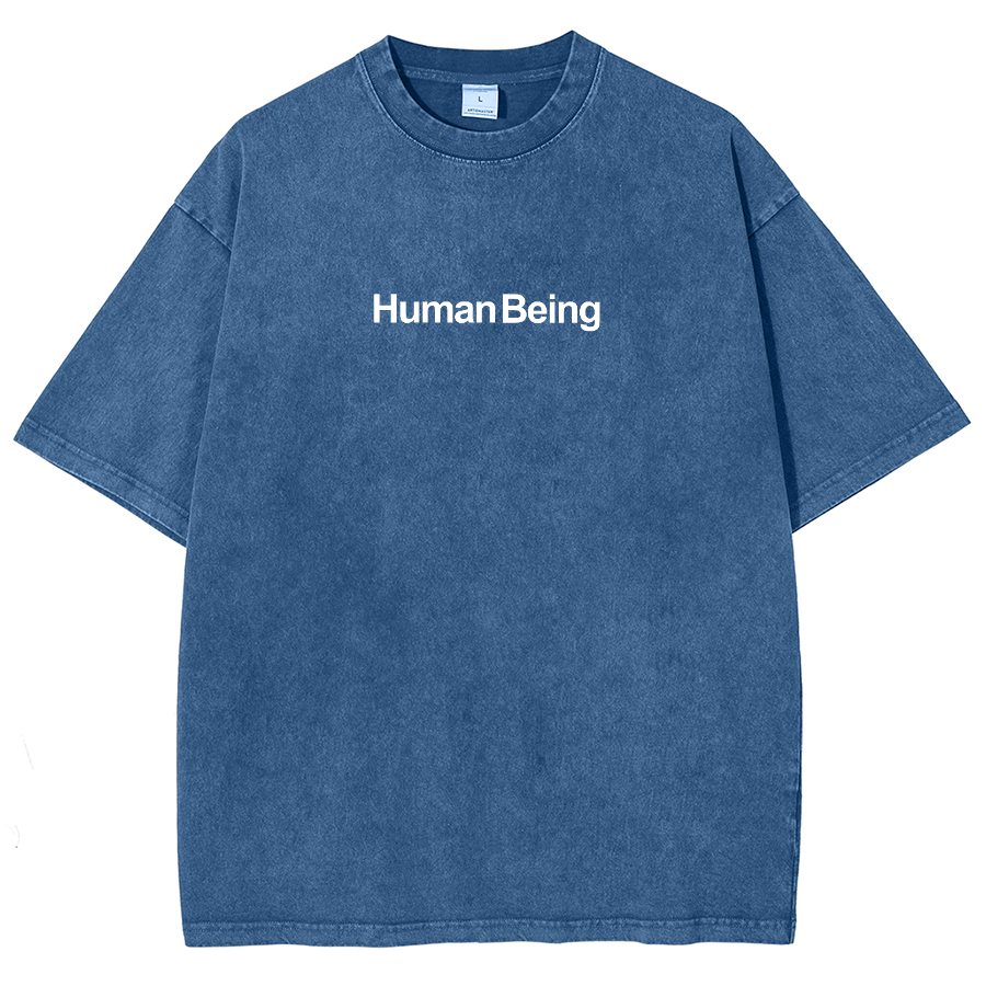 Human Being Unisex Fit Washed Oversized T-Shirt-moweekender