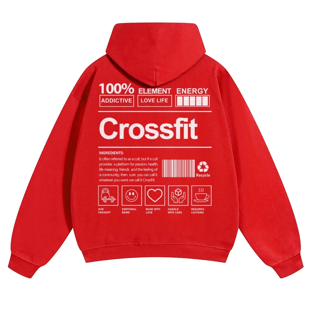 Crossfit Unisex Casual Anime Print Hoodie-moweekender