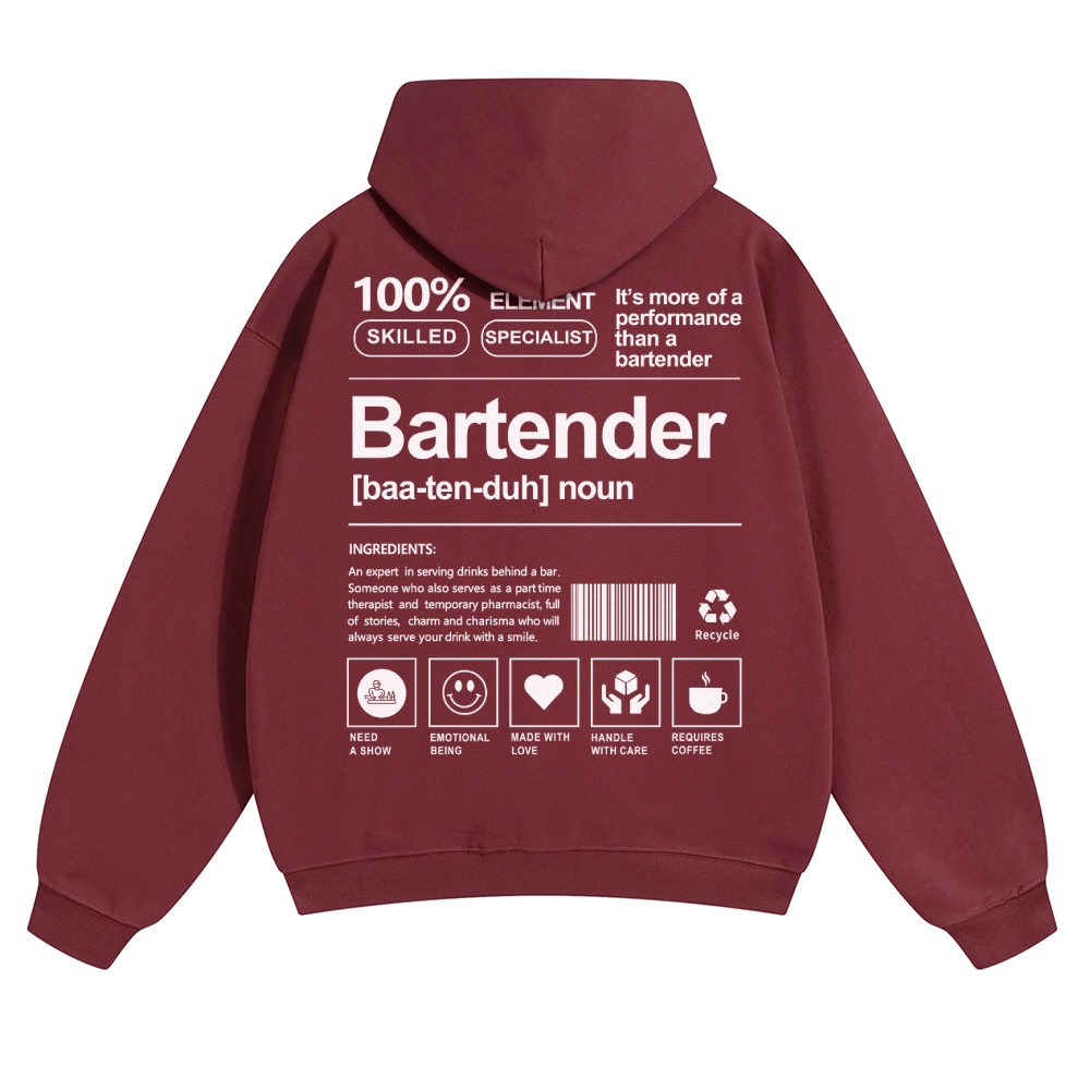 Bartender Unisex Casual Anime Print Hoodie-moweekender
