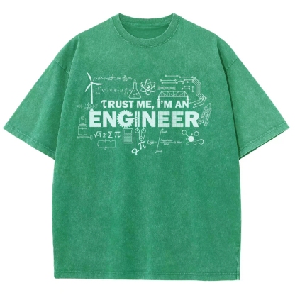 Engineer Unisex Fit Washed T-Shirt-moweekender