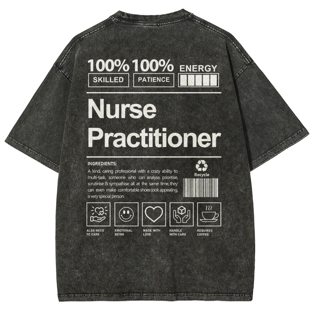 Nurse Practitioner Unisex Fit Washed T-Shirt-moweekender