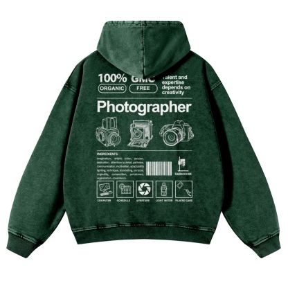 Photographer Casual Washed Hoodie