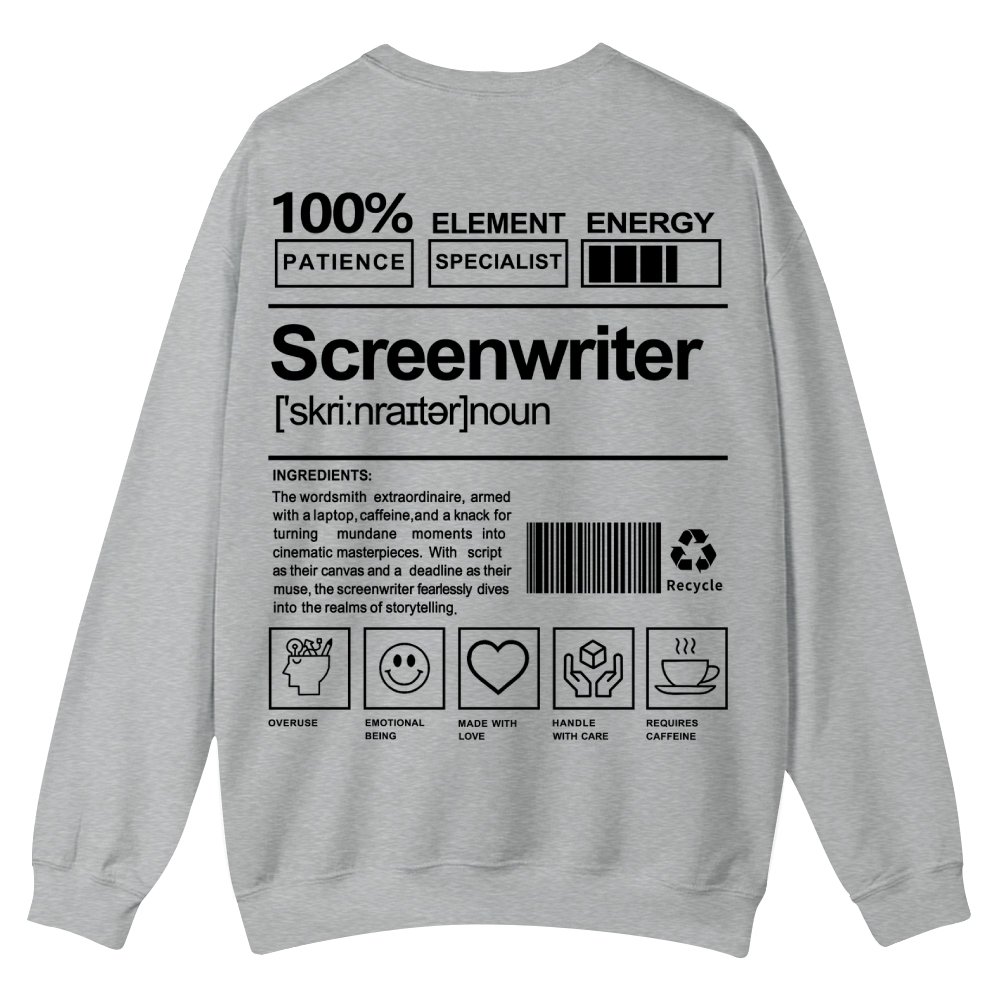 Screenwriter Printed Crew Neck Sweatshirt-moweekender