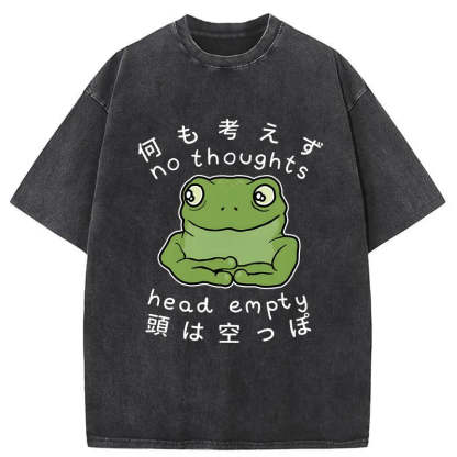 Head Empty Frog Washed Vintage T-Shirt-moweekender