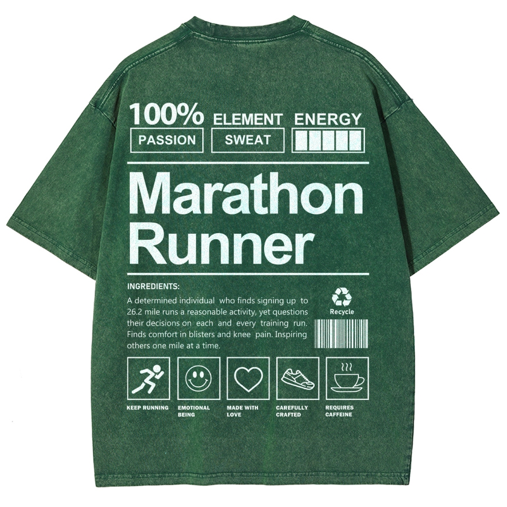 Marathon Runner Unisex Fit Washed T-Shirt