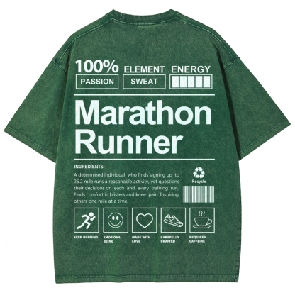 Marathon Runner Unisex Fit Washed T-Shirt