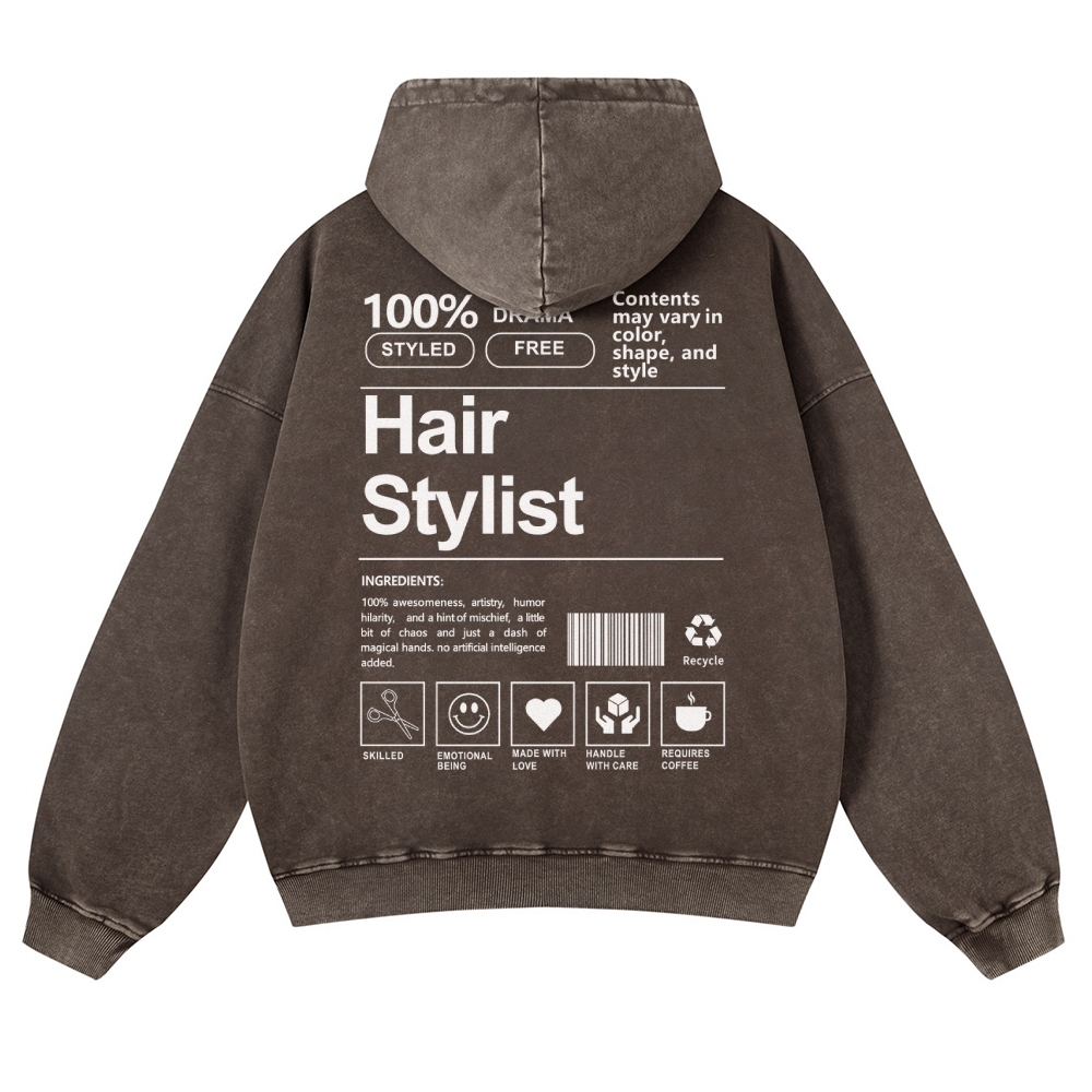 Hair Stylist Vintage Washed Hoodie-moweekender