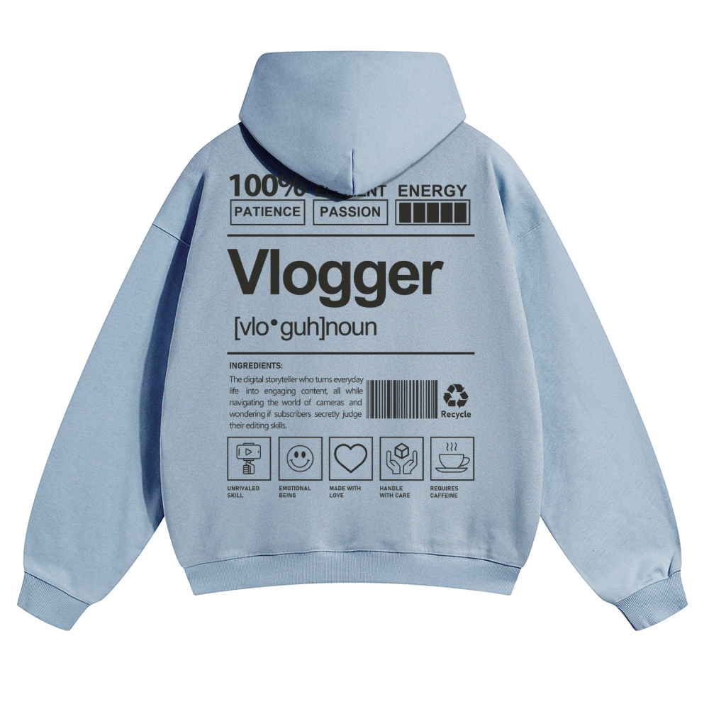 Vlogger Unisex Casual Anime Print Hoodie-moweekender
