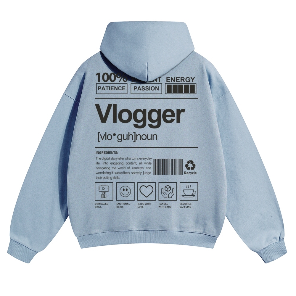 Vlogger Unisex Casual Anime Print Hoodie-moweekender