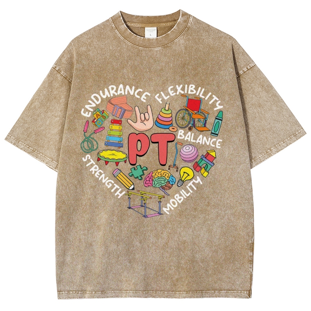Physical Therapist Unisex Fit Washed T-Shirt-moweekender