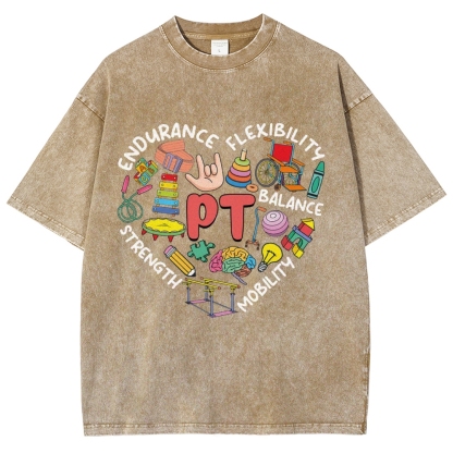 Physical Therapist Unisex Fit Washed T-Shirt-moweekender