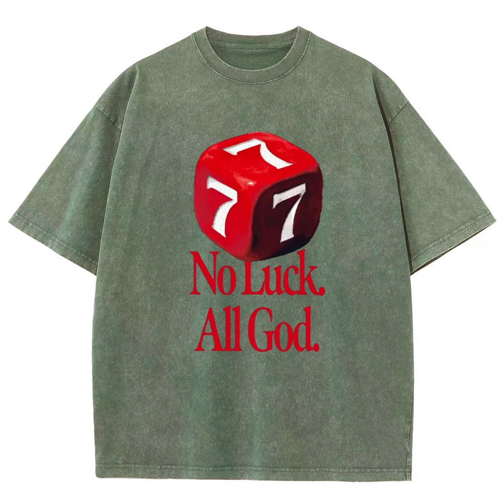 Not Luck All God Vintage Snowflake Washed T-Shirt-moweekender
