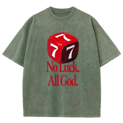 Not Luck All God Vintage Snowflake Washed T-Shirt-moweekender
