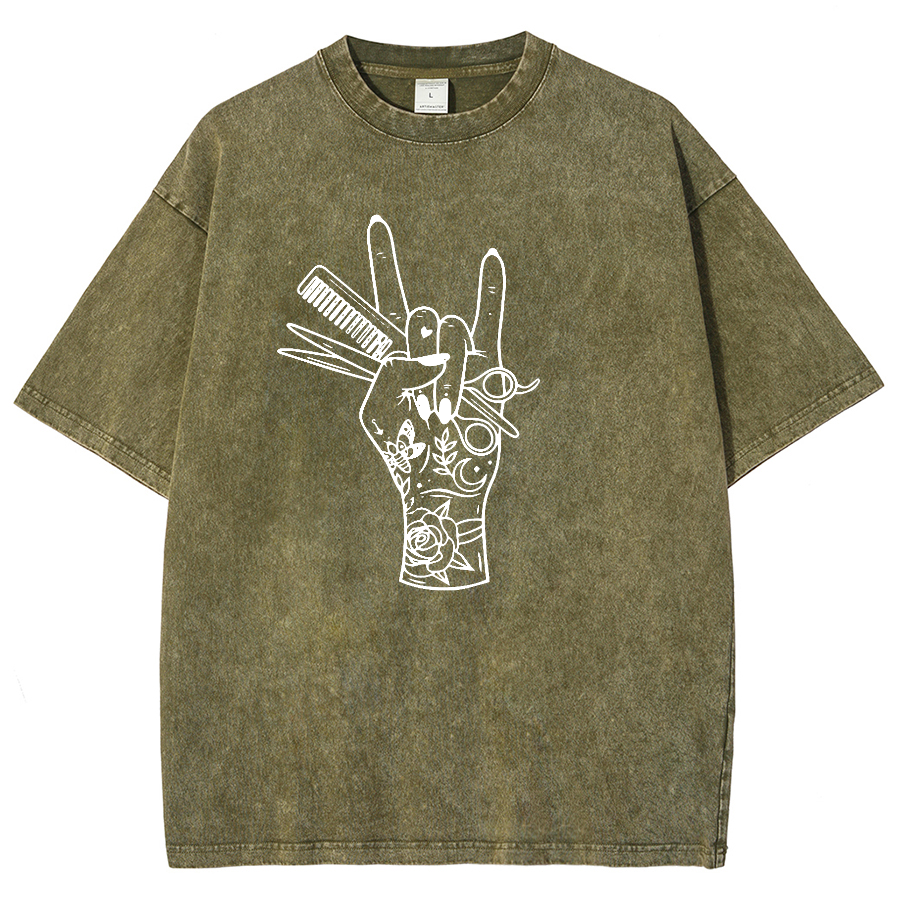 Hair Stylist Unisex Fit Washed T-Shirt-moweekender