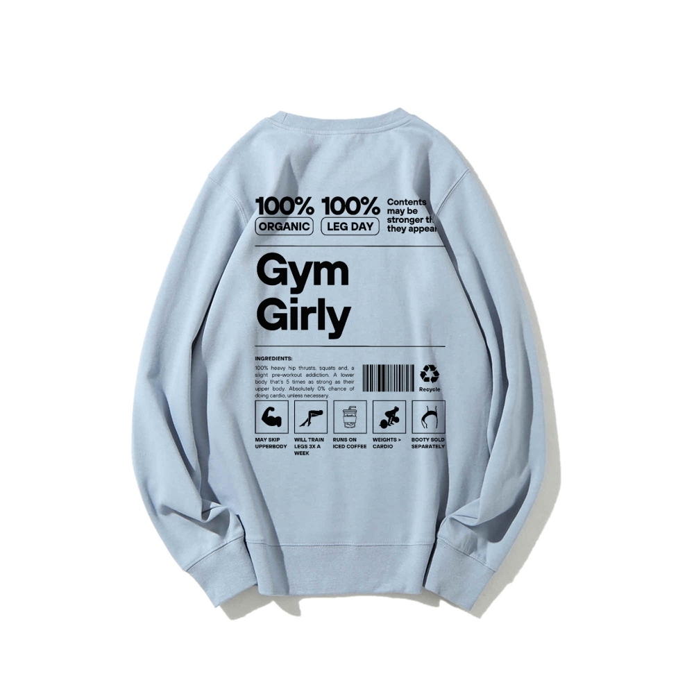 Gym Girl Round Neck Long Sleeved Sweatshirt