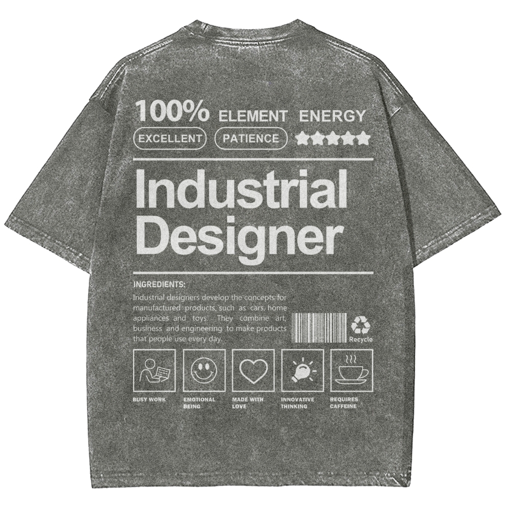 Industrial Designer Unisex Fit Washed T-Shirt-moweekender