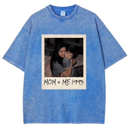 Picture Custom Mother's Day Gift Unisex Fit Washed T-Shirt