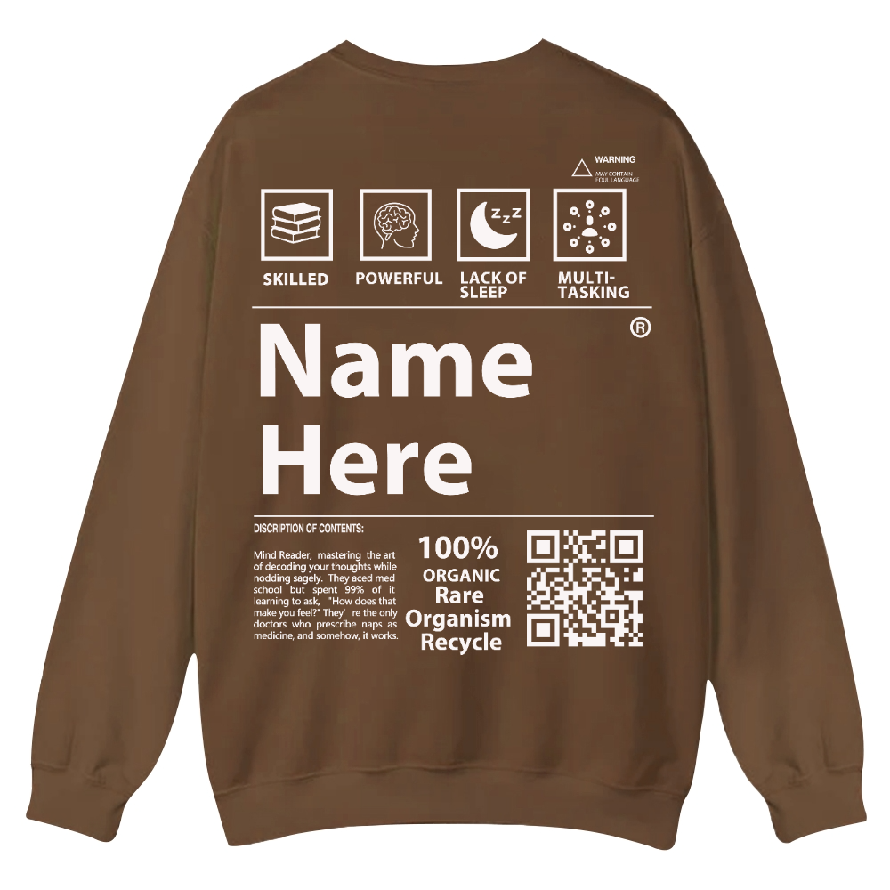 QR Code Customized Unisex Crew Sweatshirt