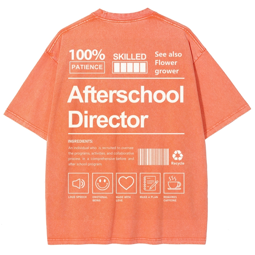 Afterschool Director Unisex Fit Washed T-Shirt-moweekender