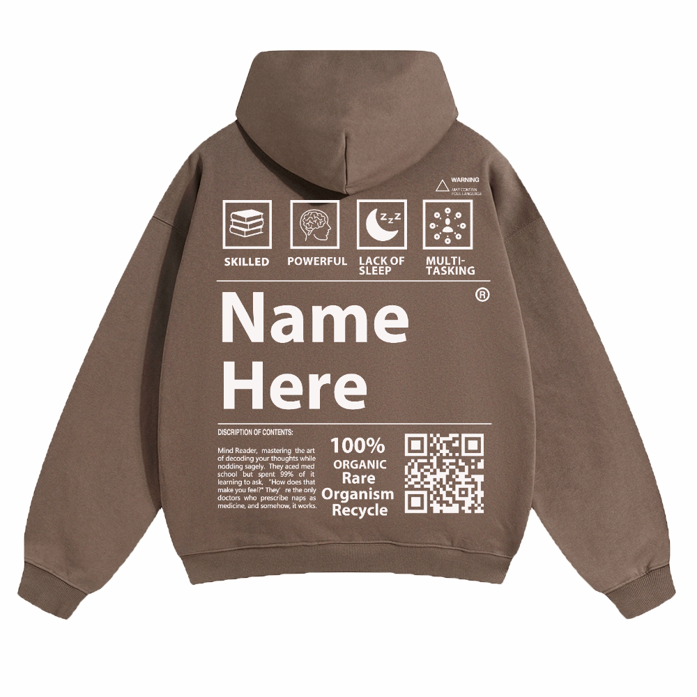 QR Code Customized Unisex Solid Hoodie