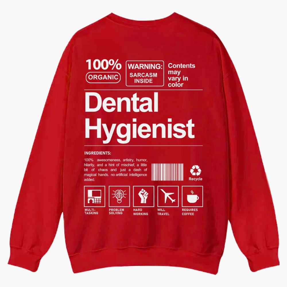 Dental Hygienist Casual Crewneck Sweatshirt-moweekender