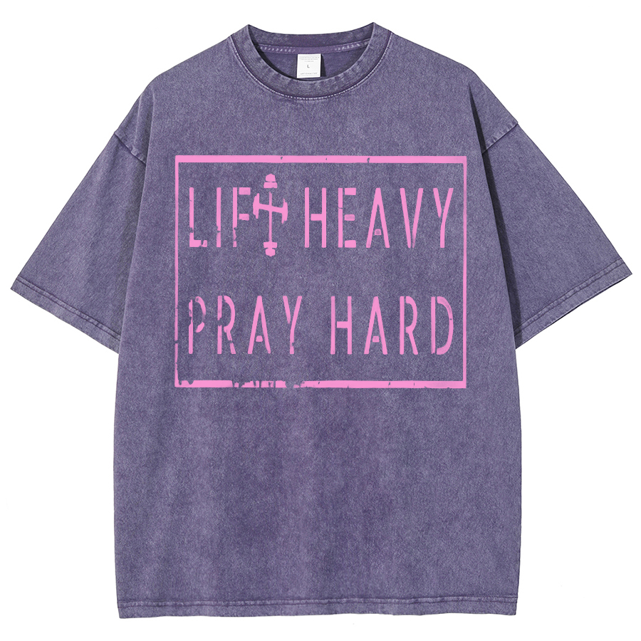 Lift Heavy Play Hard Unisex Fit Washed Oversized T-Shirt-moweekender