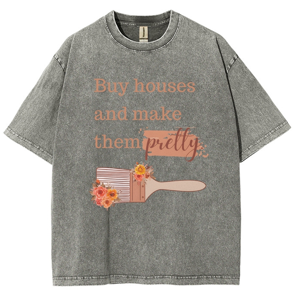 buy house Unisex Fit Washed T-Shirt-moweekender