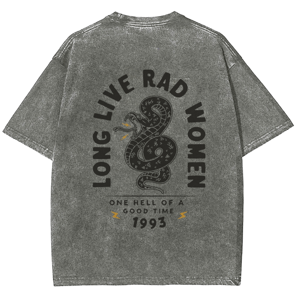 Long Live Rad Women Vintage Snowflake Washed T-Shirt-moweekender
