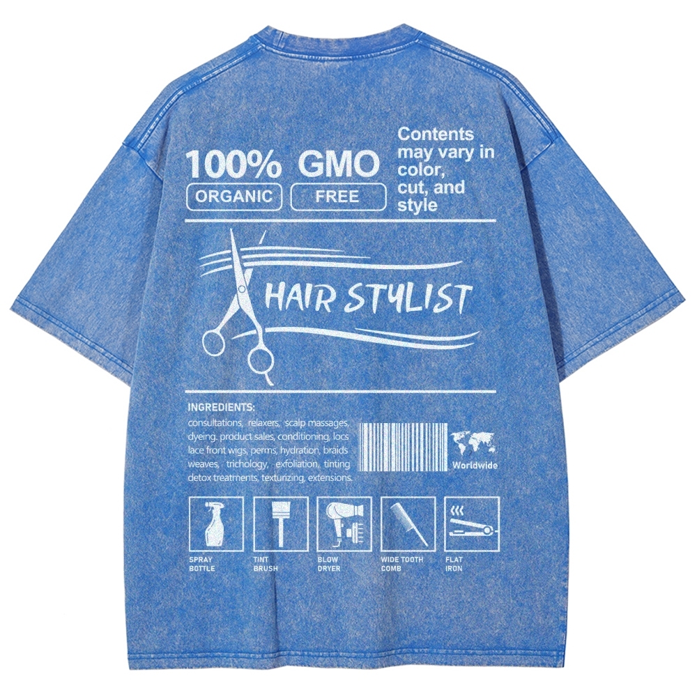 Hair Stylist Unisex Fit Washed T-Shirt-moweekender
