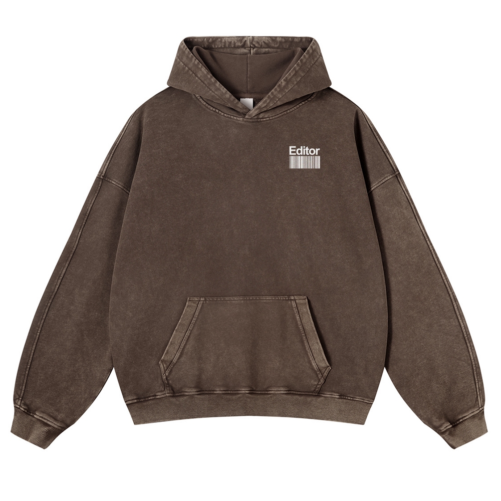 Editor Printed Vintage Washed Hoodie-moweekender