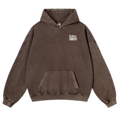 Editor Printed Vintage Washed Hoodie-moweekender