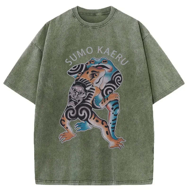 Frog Sumo Washed Vintage T-Shirt-moweekender